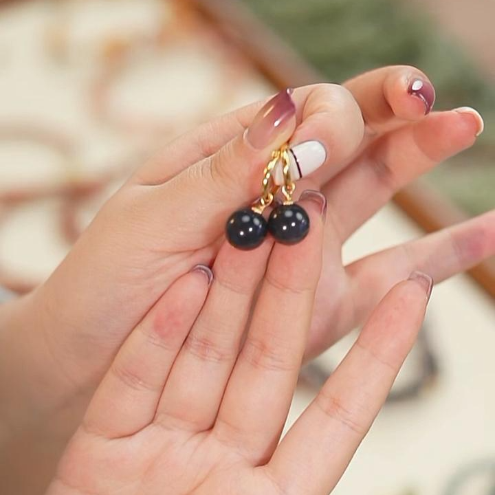 【云边】帝王紫和田玉 耳钉（多样性发货）