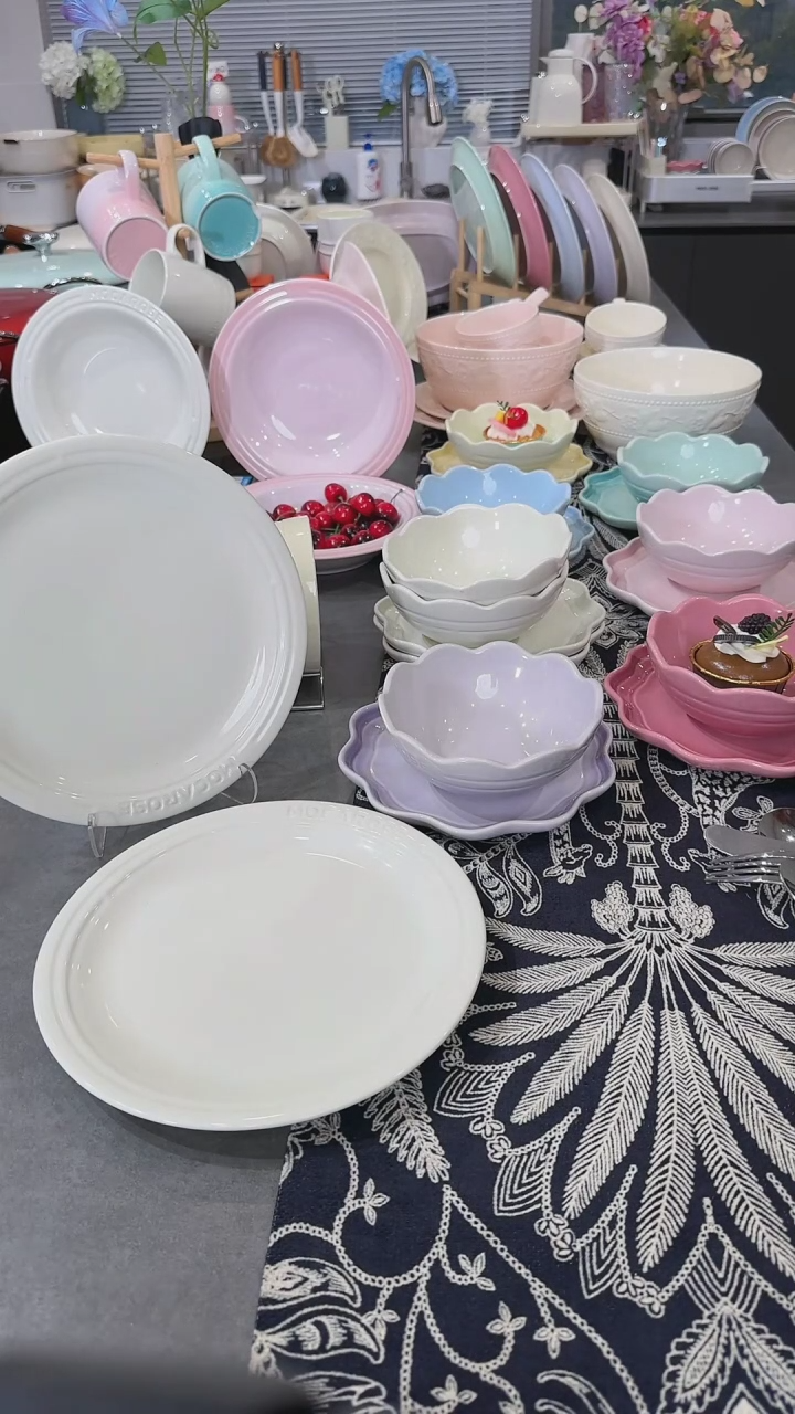 【闪购商品】瓷2个装炻彩浅盘23cm-松露白