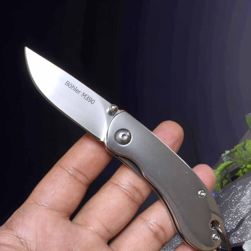 镜光面抛光手柄M390粉末钢刀户外家用水果刀