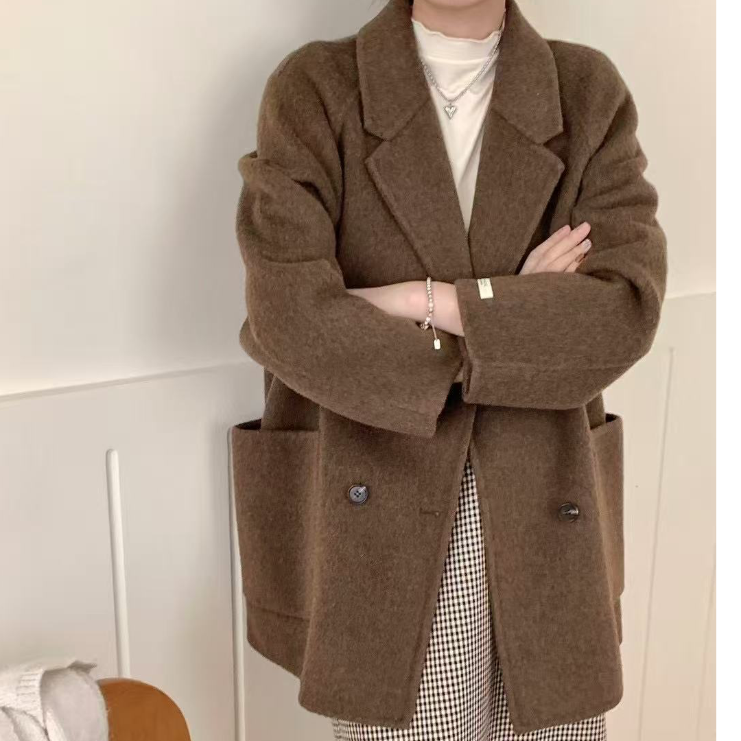 女毛呢外套西装毛呢呢子秋冬网红