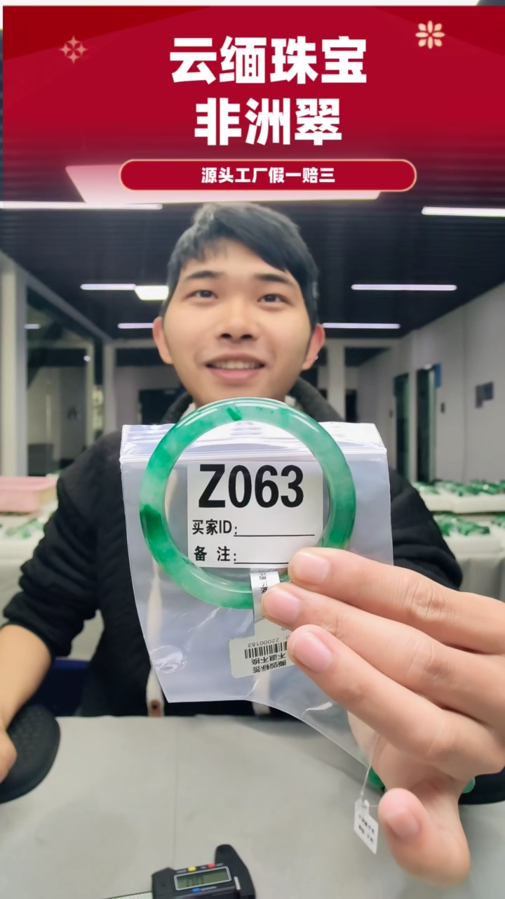 未镶嵌手镯石英质玉（非洲翠）60圈口Z063