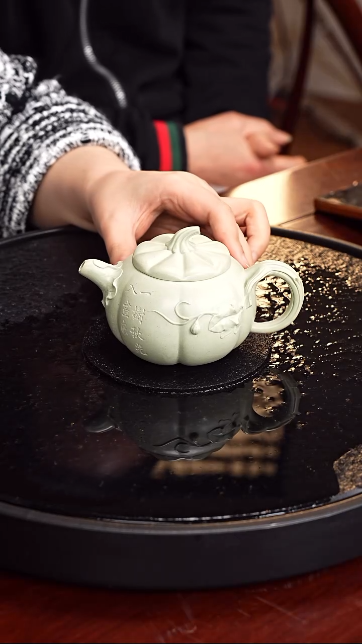 茶壶紫砂沈建康  南瓜158 梅子青  260毫升