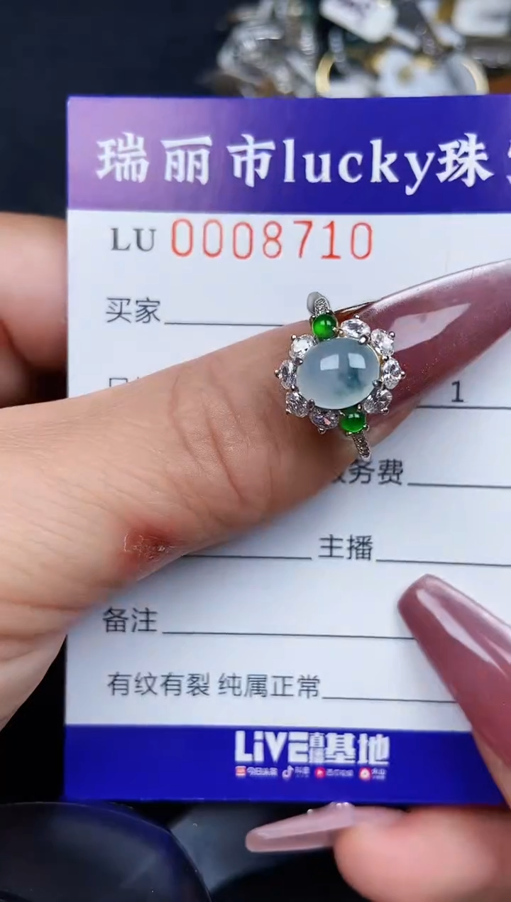 翡翠银S925镶嵌颈饰8710