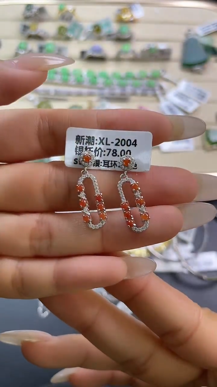 银S925镶嵌戒指翡翠翡翠 蛋面 银S925镶嵌