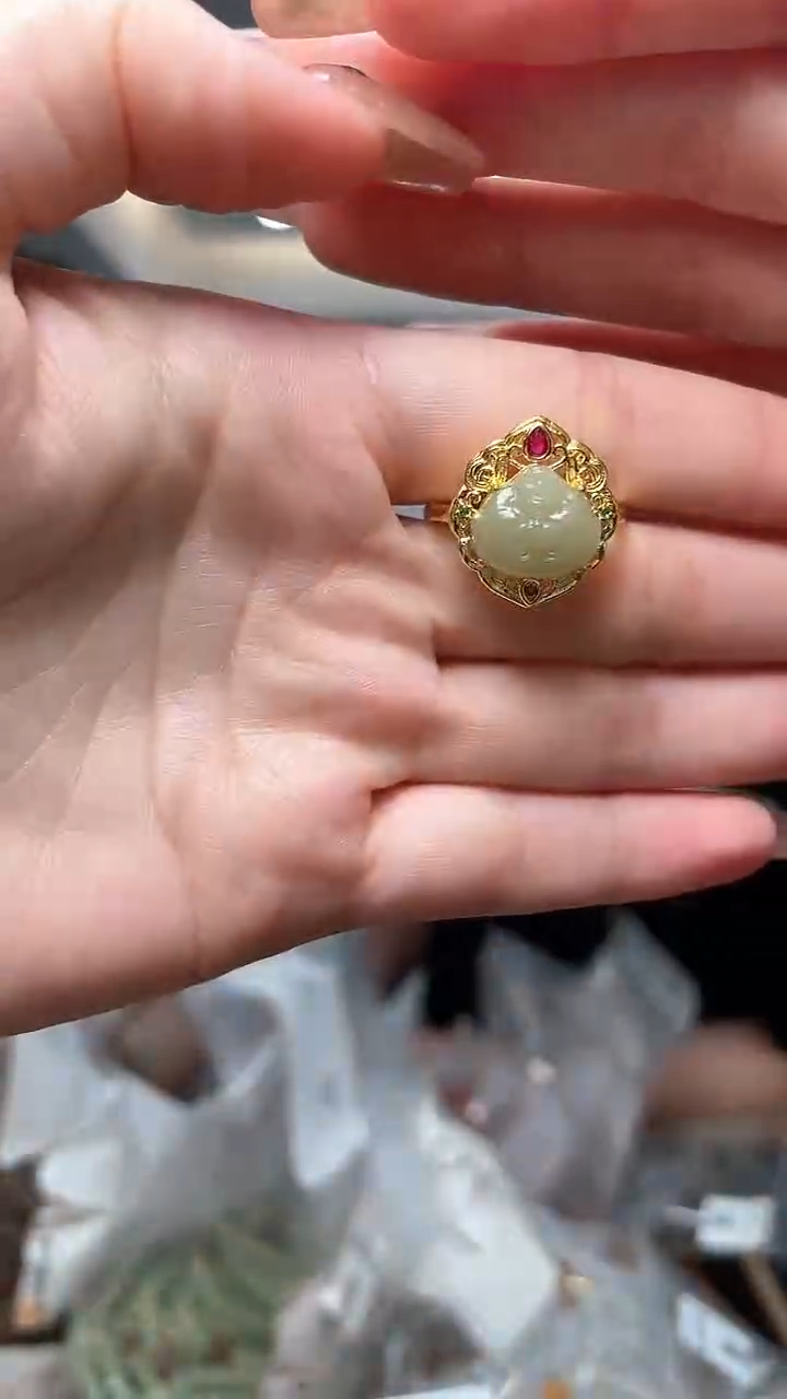 和田玉戒指未镶嵌（多样性单个发货）