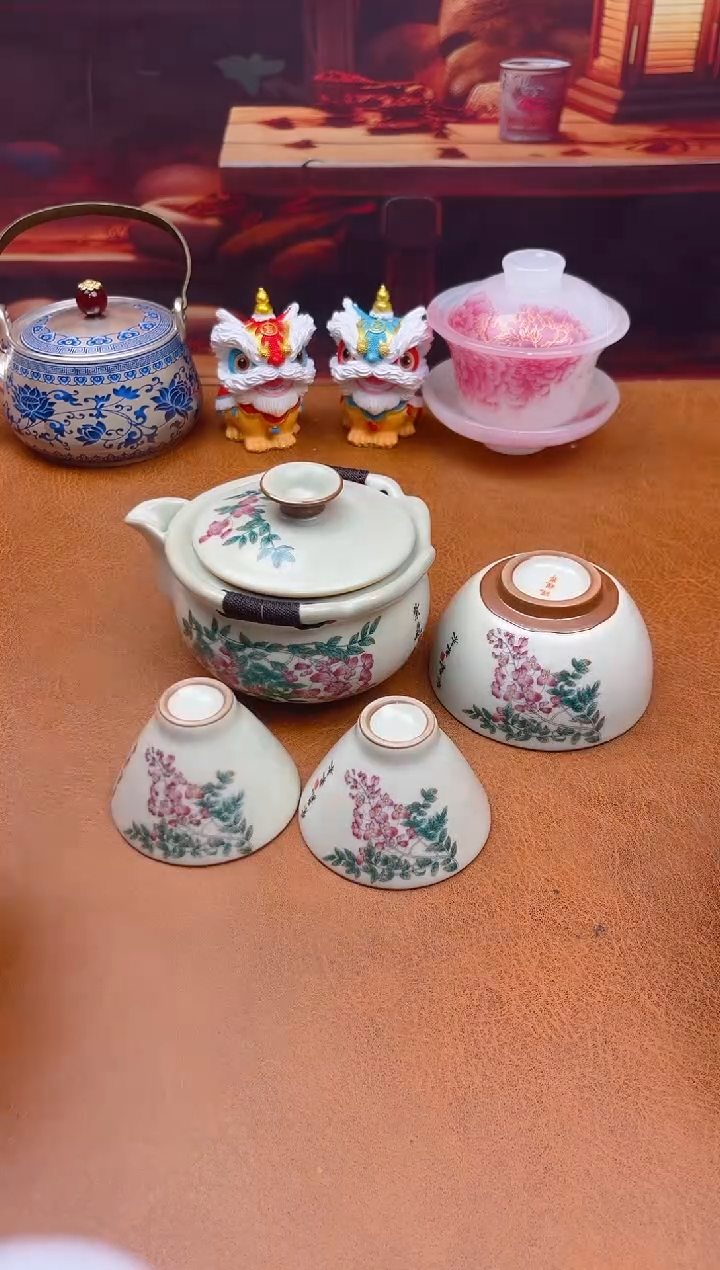 陶瓷茶具摆件旅行套组