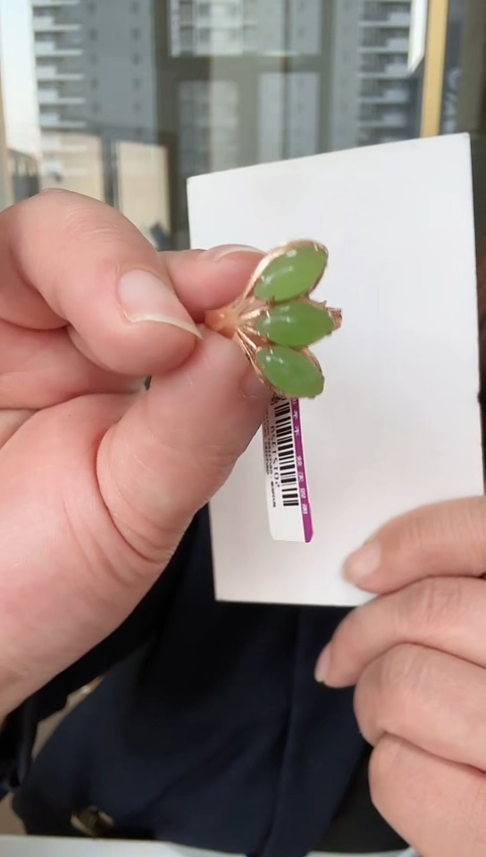 【闪购商品】和田玉戒指18K金镶嵌戒指4