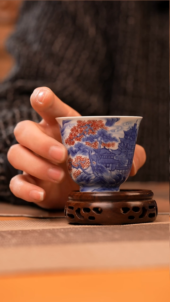 杯永明尚玩亭台楼阁铃铛杯