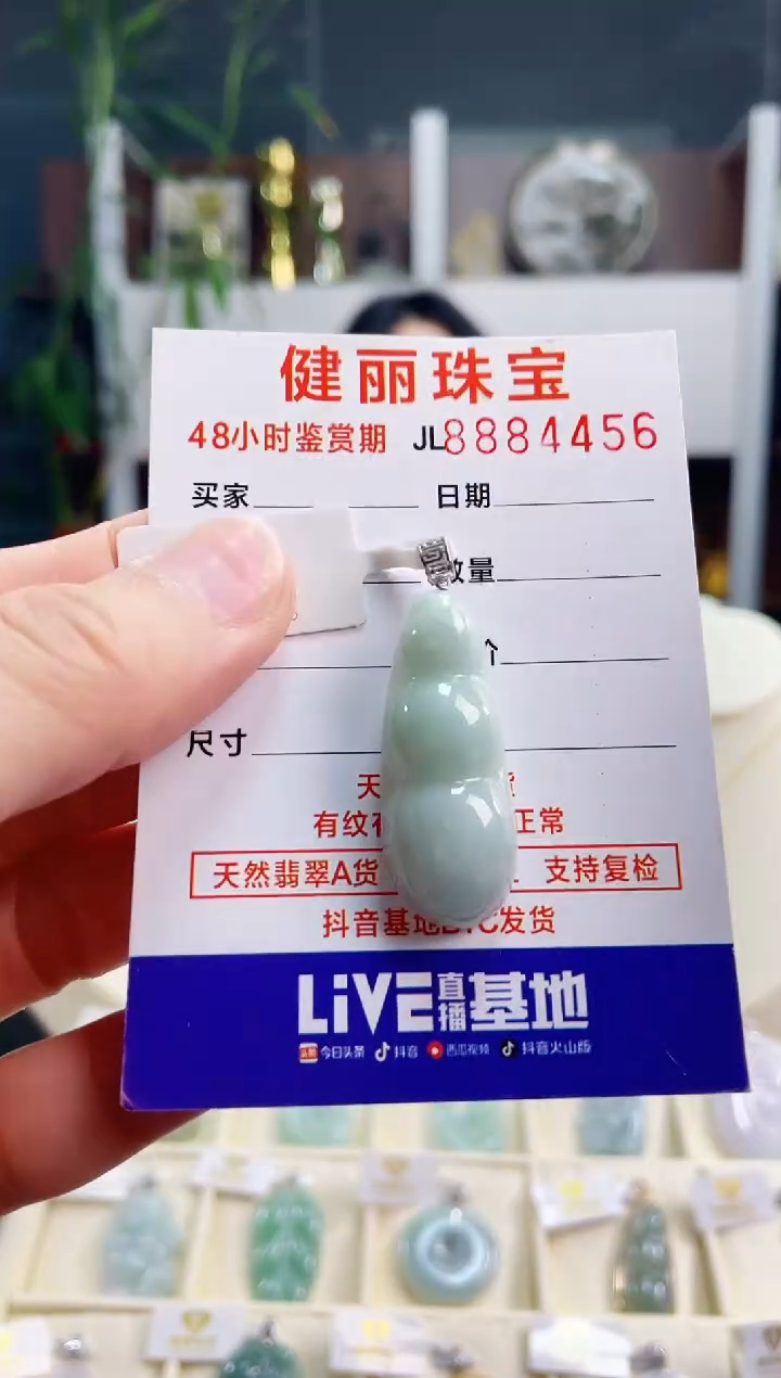 【闪购商品】翡翠颈饰18K金镶嵌天然缅甸翡翠 富贵豆(一物一证)