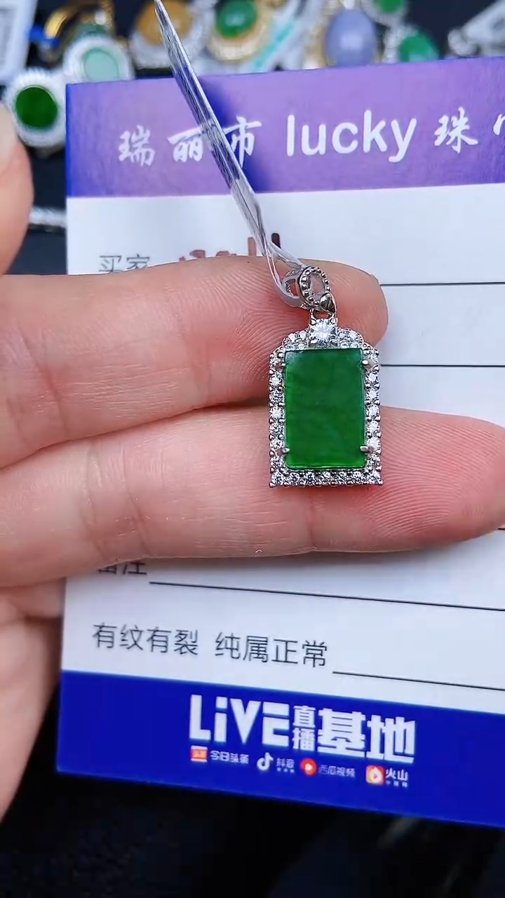 颈饰银S925镶嵌翡翠0011