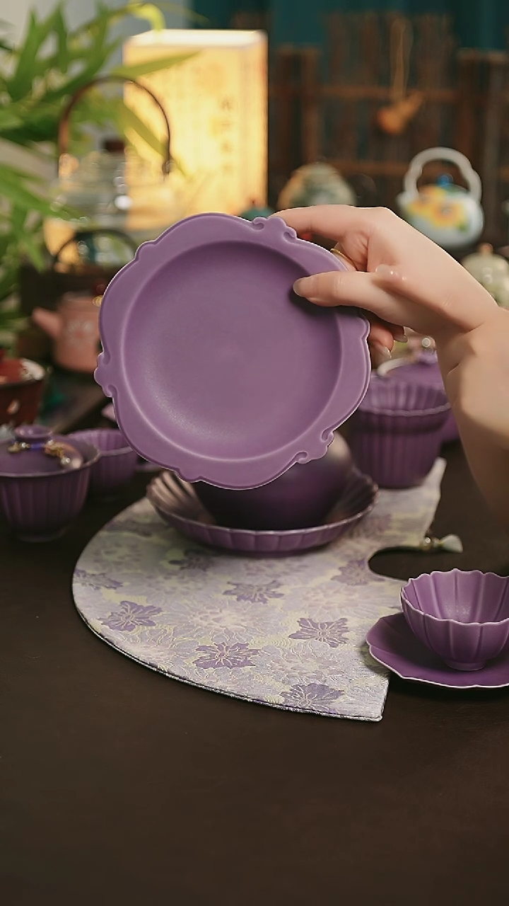 陶瓷茶具绝绝紫欧式壶承