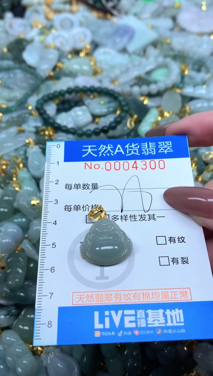 颈饰未镶嵌翡翠净货挂件-4300