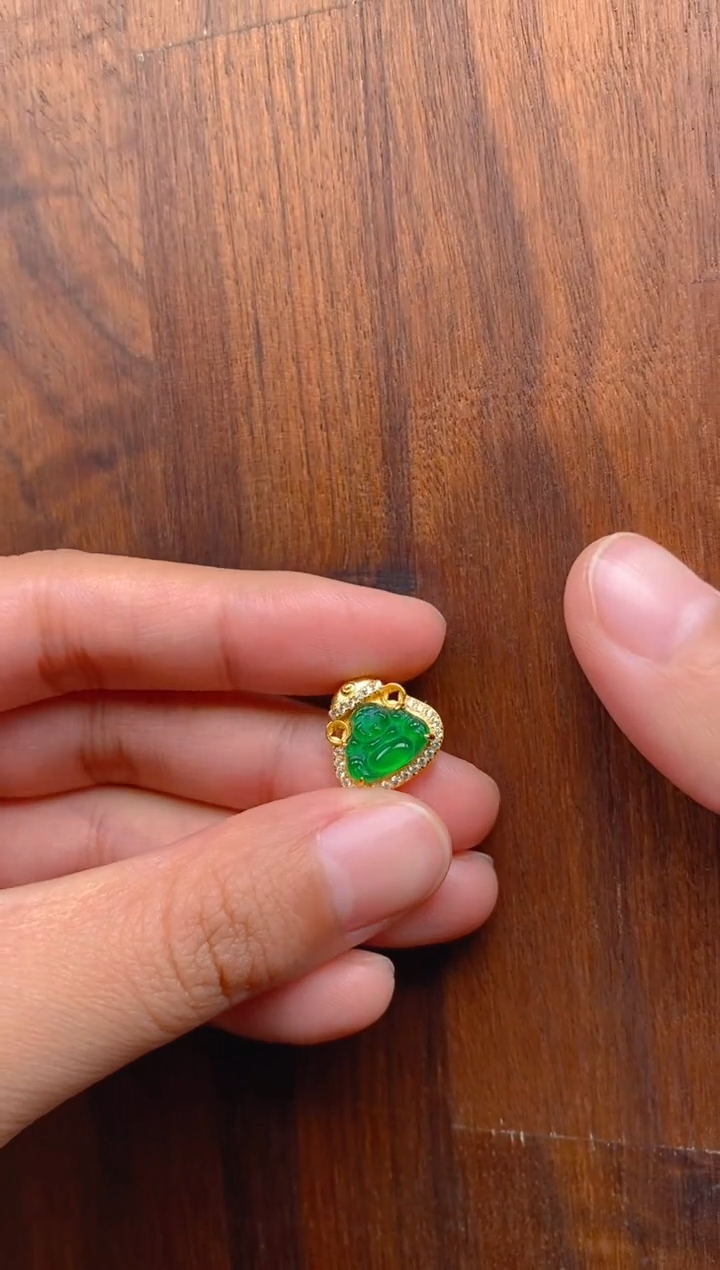 【闪购商品】翡翠吊坠(不含链)银S925镶嵌佛公潘多拉