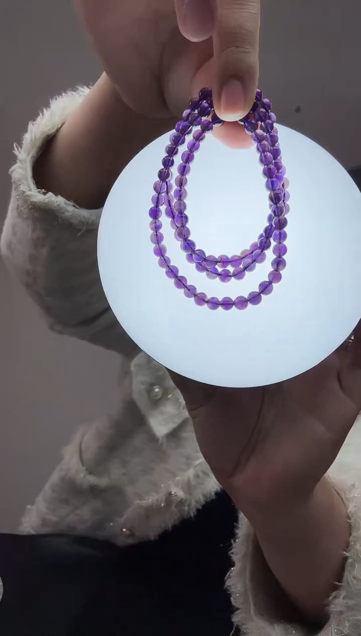 未镶嵌手链水晶天然紫水晶项链55