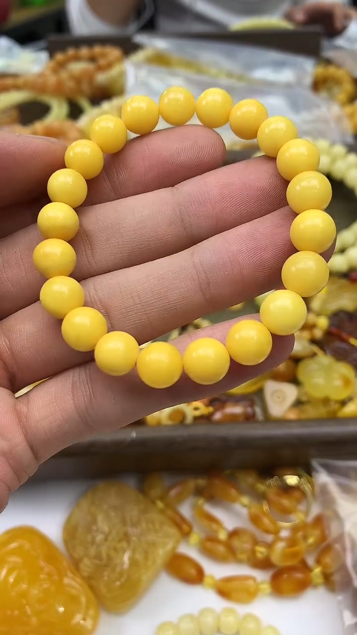 裸石蜜蜡未镶嵌手串卡8