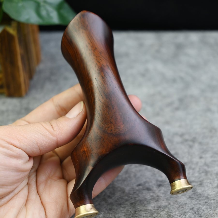 高密紫檀微暇款块压天煞实木弹弓练手适用一把（75.15左右）