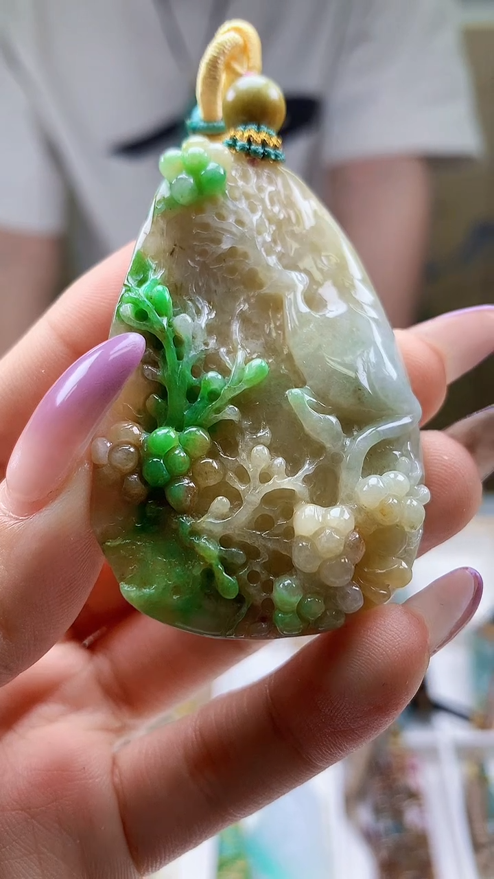 定制翡翠未镶嵌5028ty-毛货挂件83