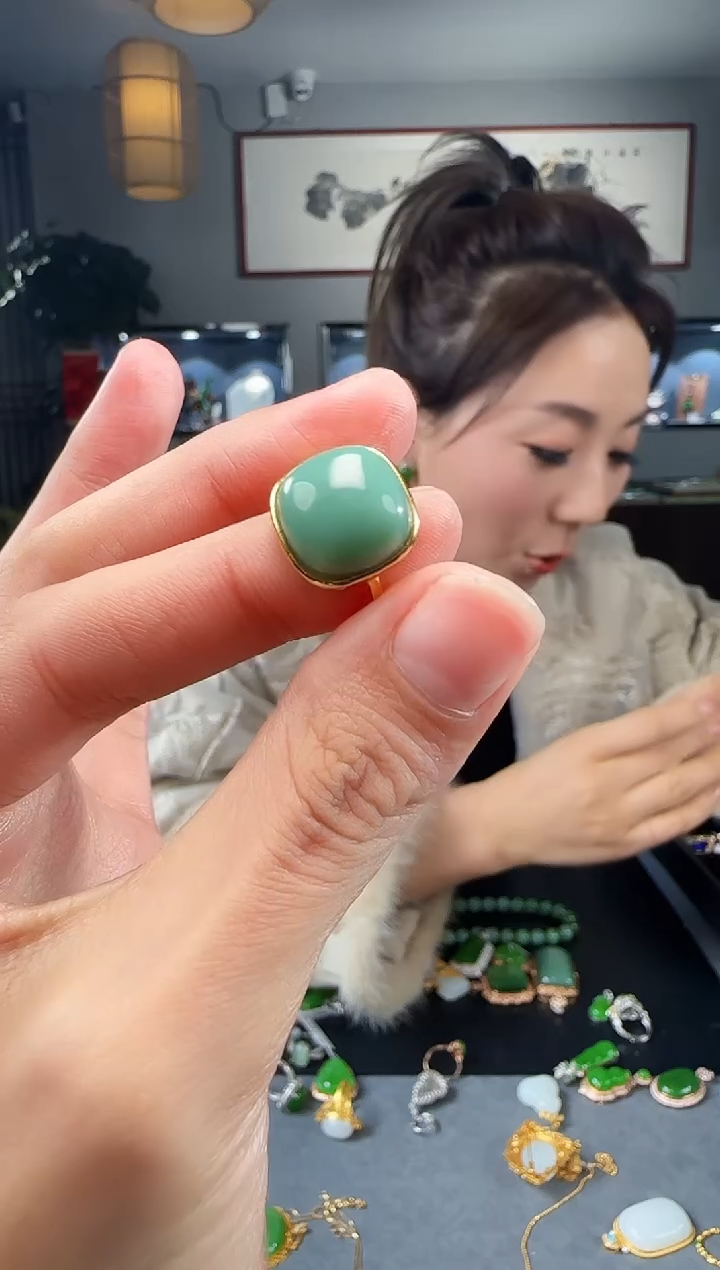 【闪购商品】和田玉戒指银S925镶嵌1