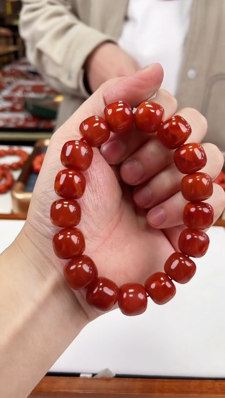 【闪购商品】南红玛瑙瓦西老型手串14+未镶嵌一个/条