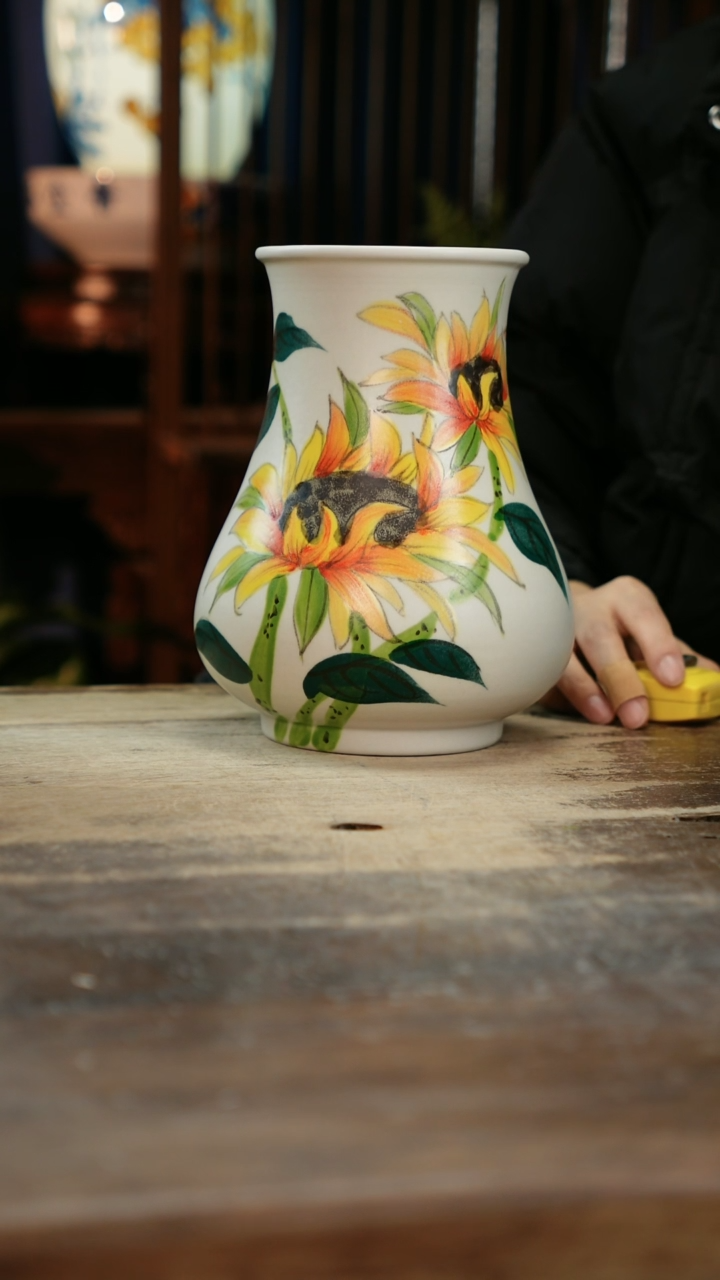 【闪购商品】瓷片景德镇纯手工釉下彩精品花瓶