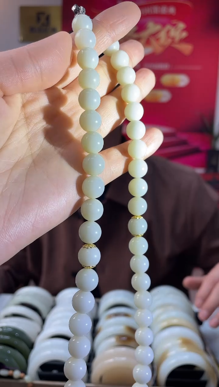 【闪购商品】和田玉颈饰未镶嵌高糯卡10-9美人链发一件