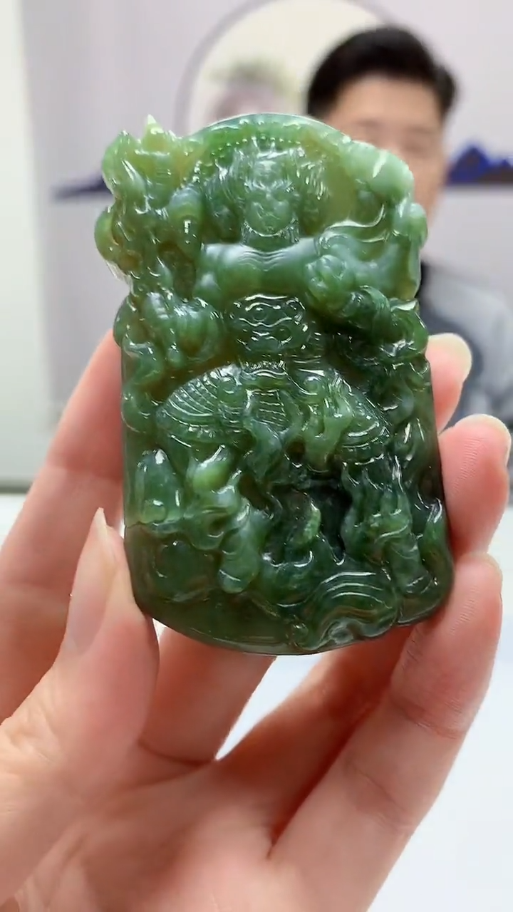【闪购商品】定制翡翠未镶嵌4917zm-毛货挂件217