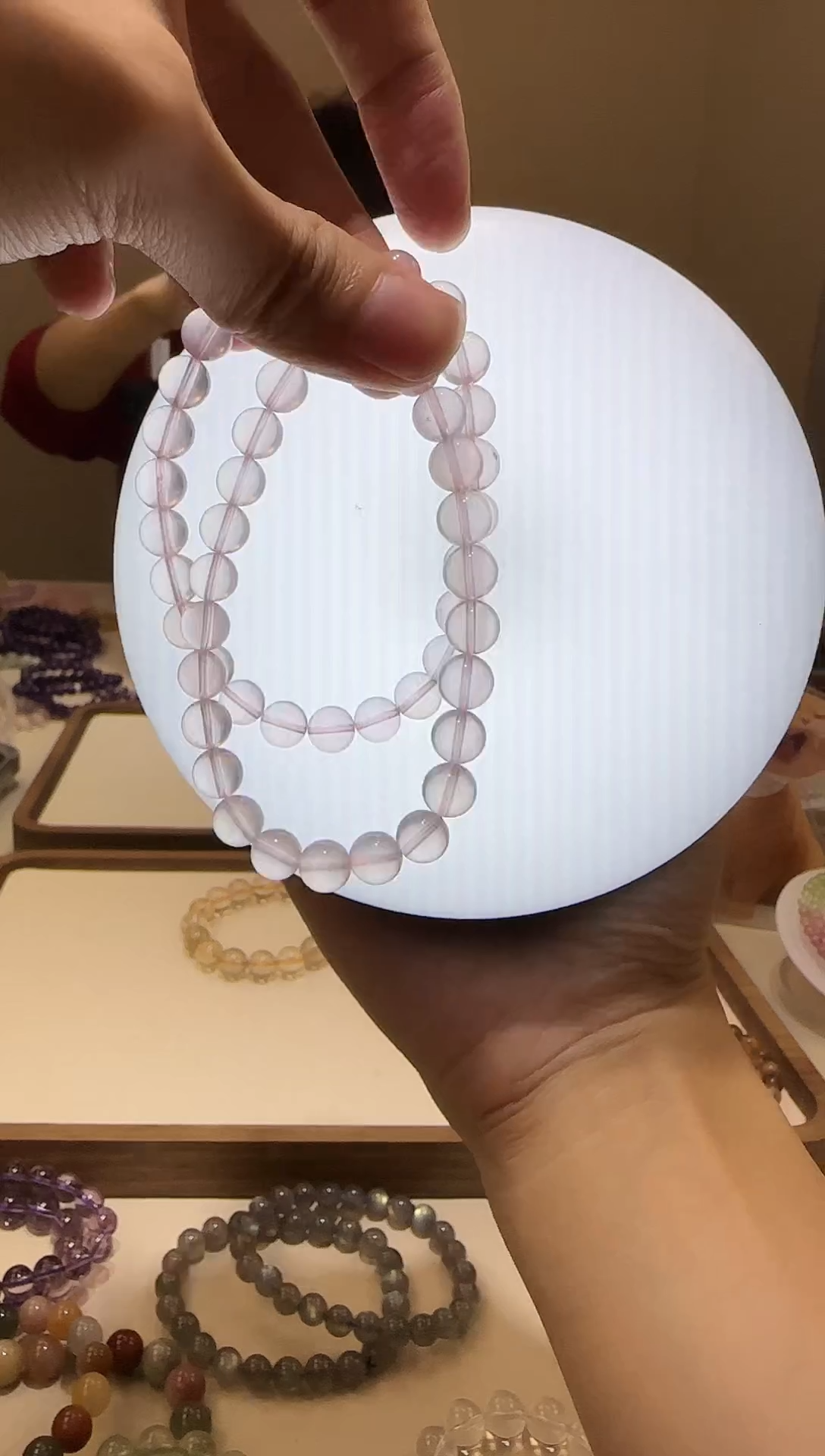 【闪购商品】芙蓉石手链未镶嵌莫粉7+【多样性发其一】