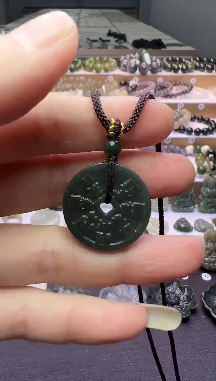 颈饰未镶嵌和田玉60号链接会绑好绳子配好和田玉顶珠