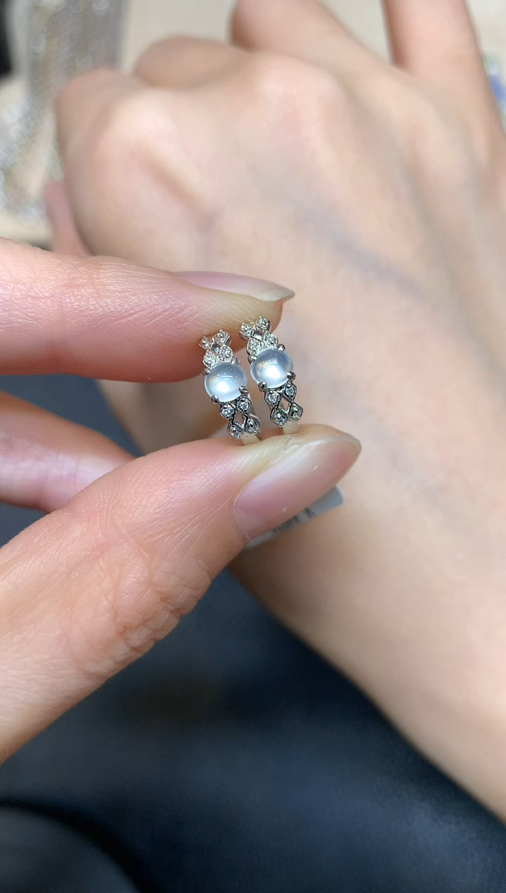 【闪购商品】翡翠耳饰18K金镶嵌蛋面【无服务费多样性发其一