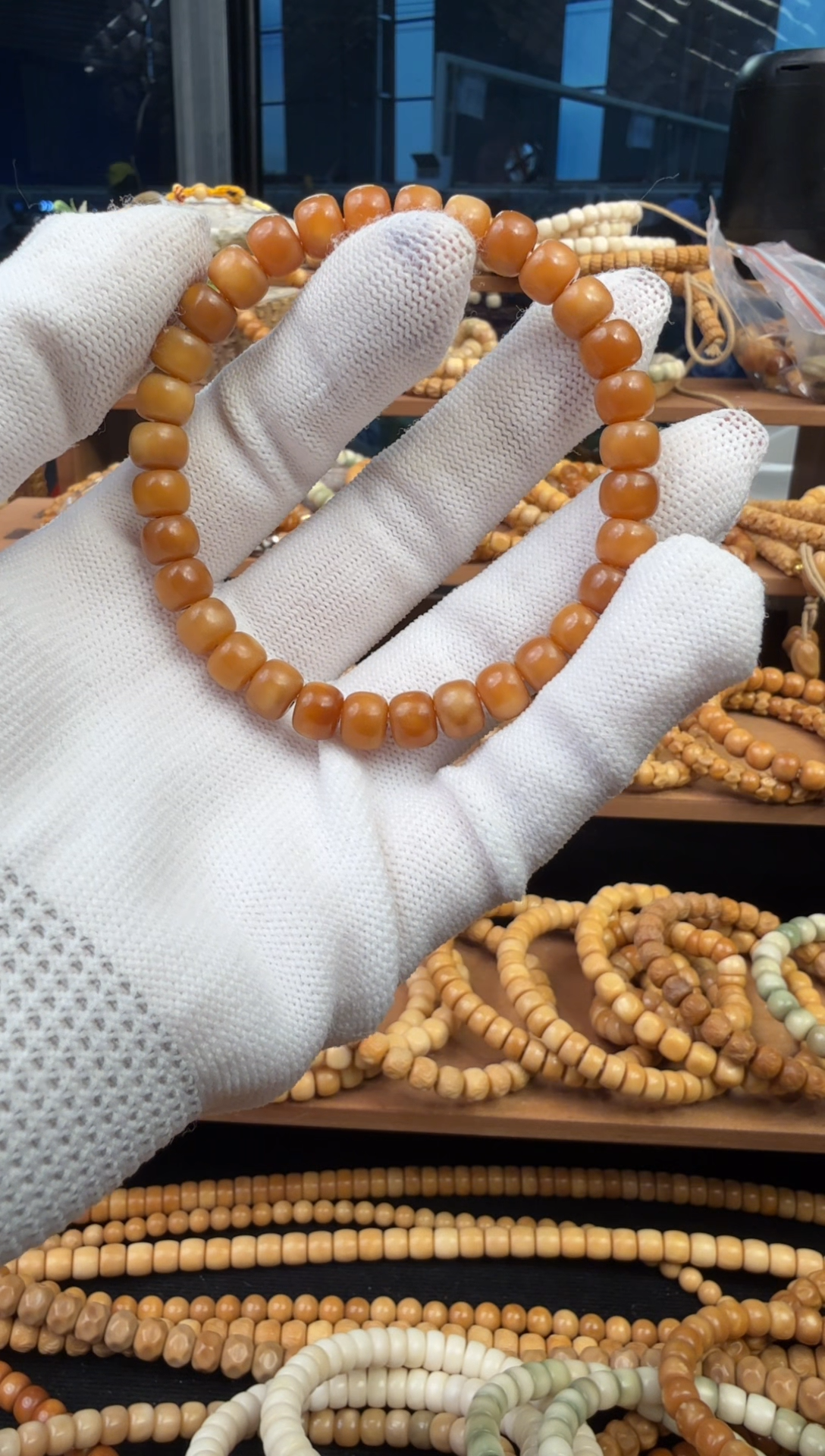 【闪购商品】菩提根/象牙果手串龙脊菩提单圈玉化料卡8*6短头老型