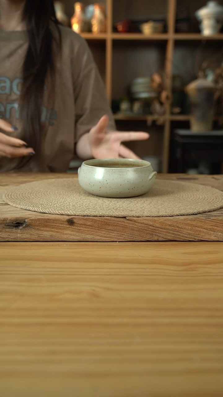 奶奶系列的双耳猪耳钵碗1个