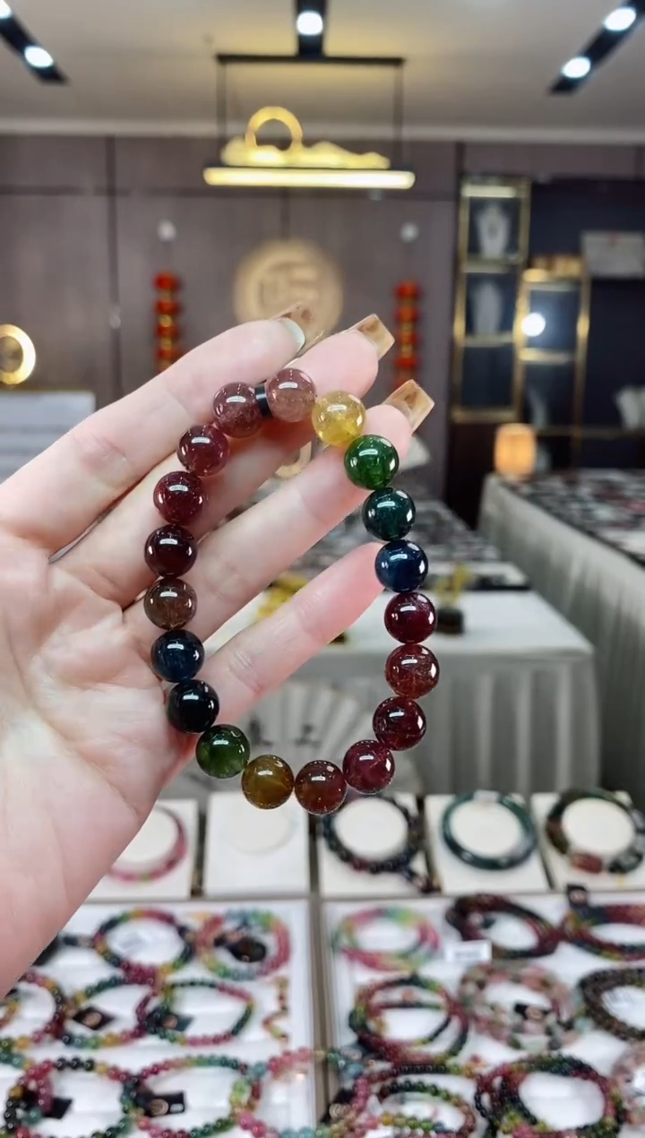 【闪购商品】碧玺单圈手串10mm+未镶嵌一物一证dan