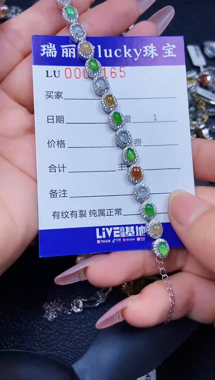 翡翠银S925镶嵌颈饰6165