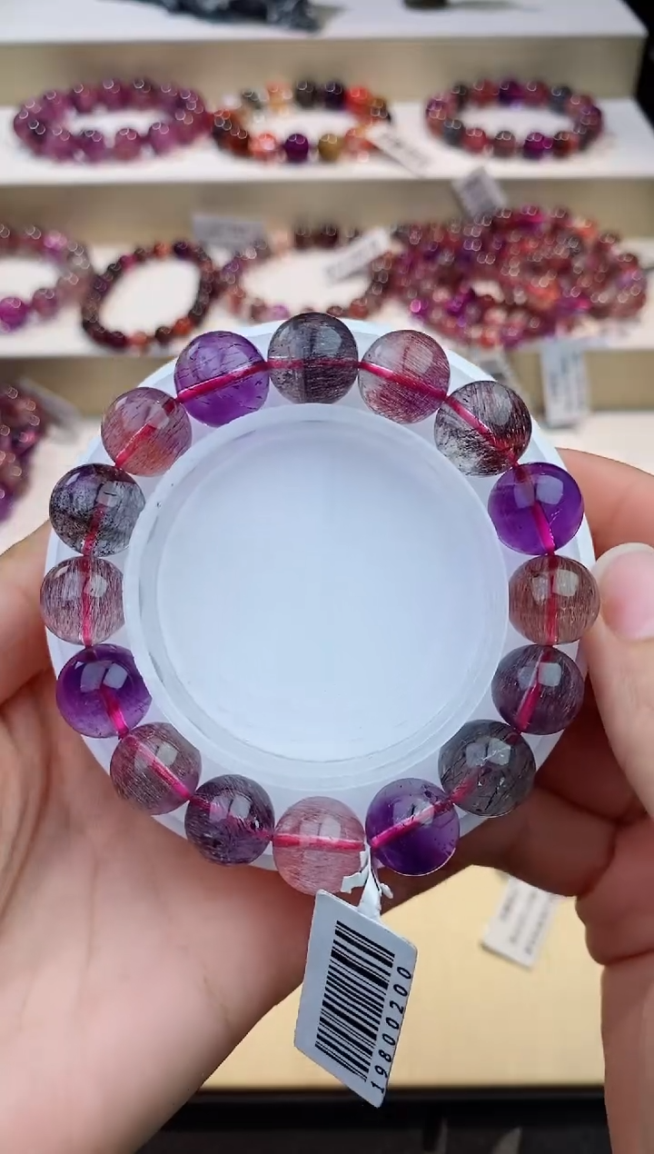 未镶嵌手链水晶黑加仑超七12m+