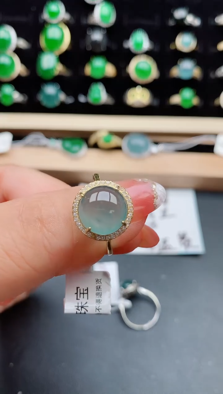 【闪购商品】翡翠戒指银S925镶嵌508050