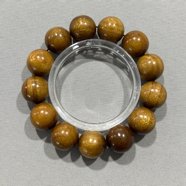 A318 拆房老料 金丝楠 卡1.8 圆珠单圈手串