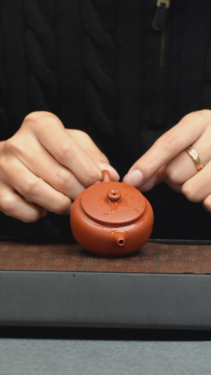 【闪购商品】紫砂茶壶五堂 大口扁壶-松竹古人心