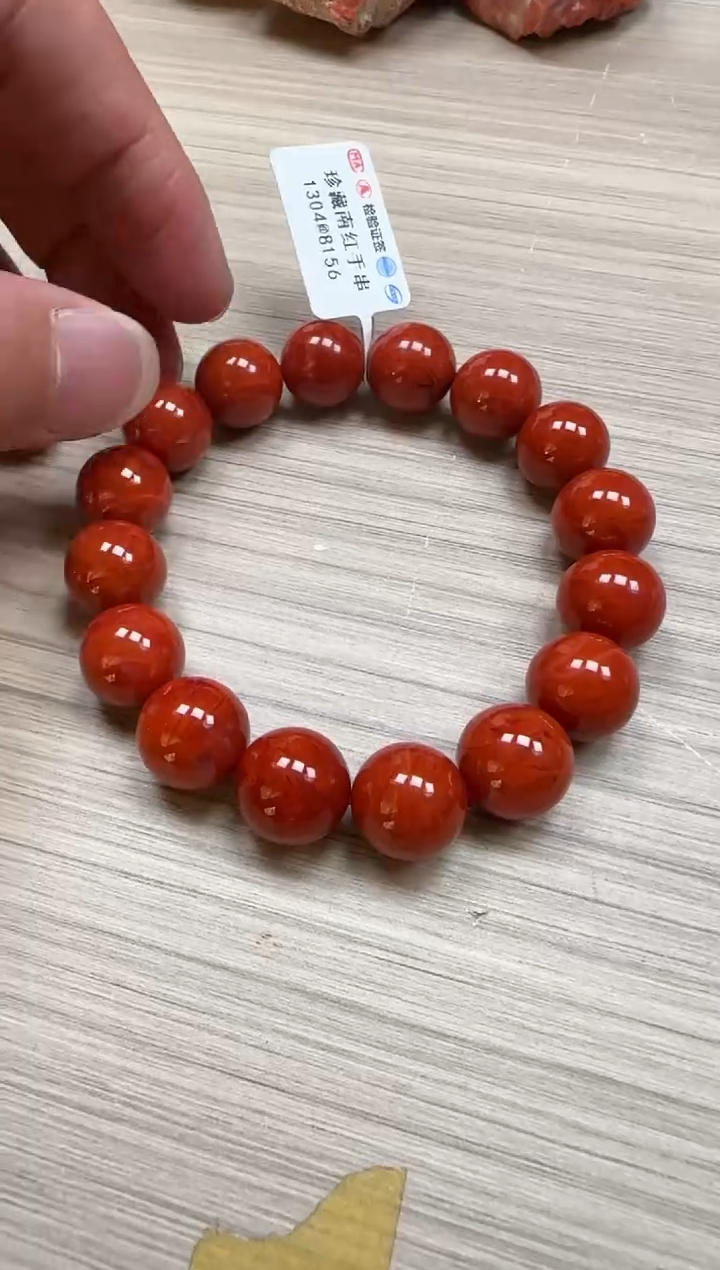 【闪购商品】南红玛瑙13mm瓦西手串圆珠未镶嵌多样性发一件