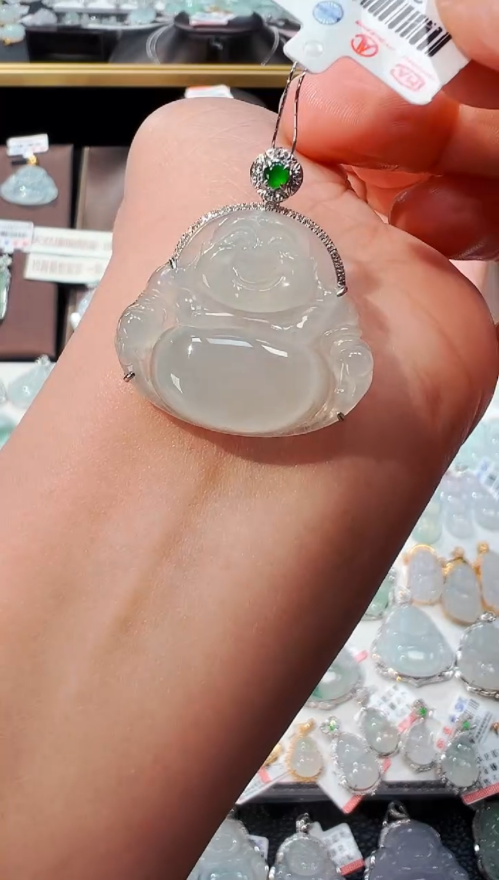 【闪购商品】翡翠吊坠(不含链)18K金镶嵌佛公吊坠997