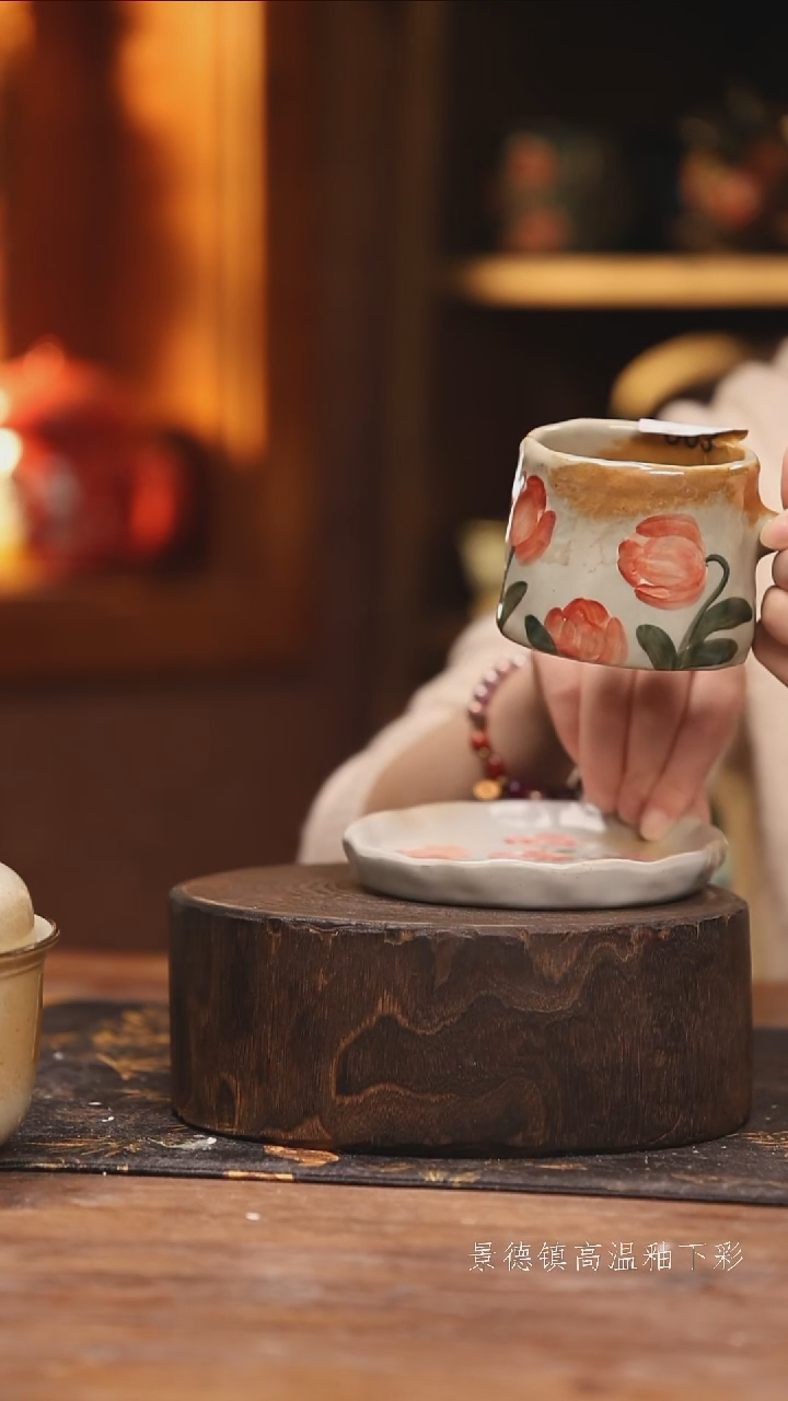 陶瓷景德镇高温釉下手绘陶瓷@L003@