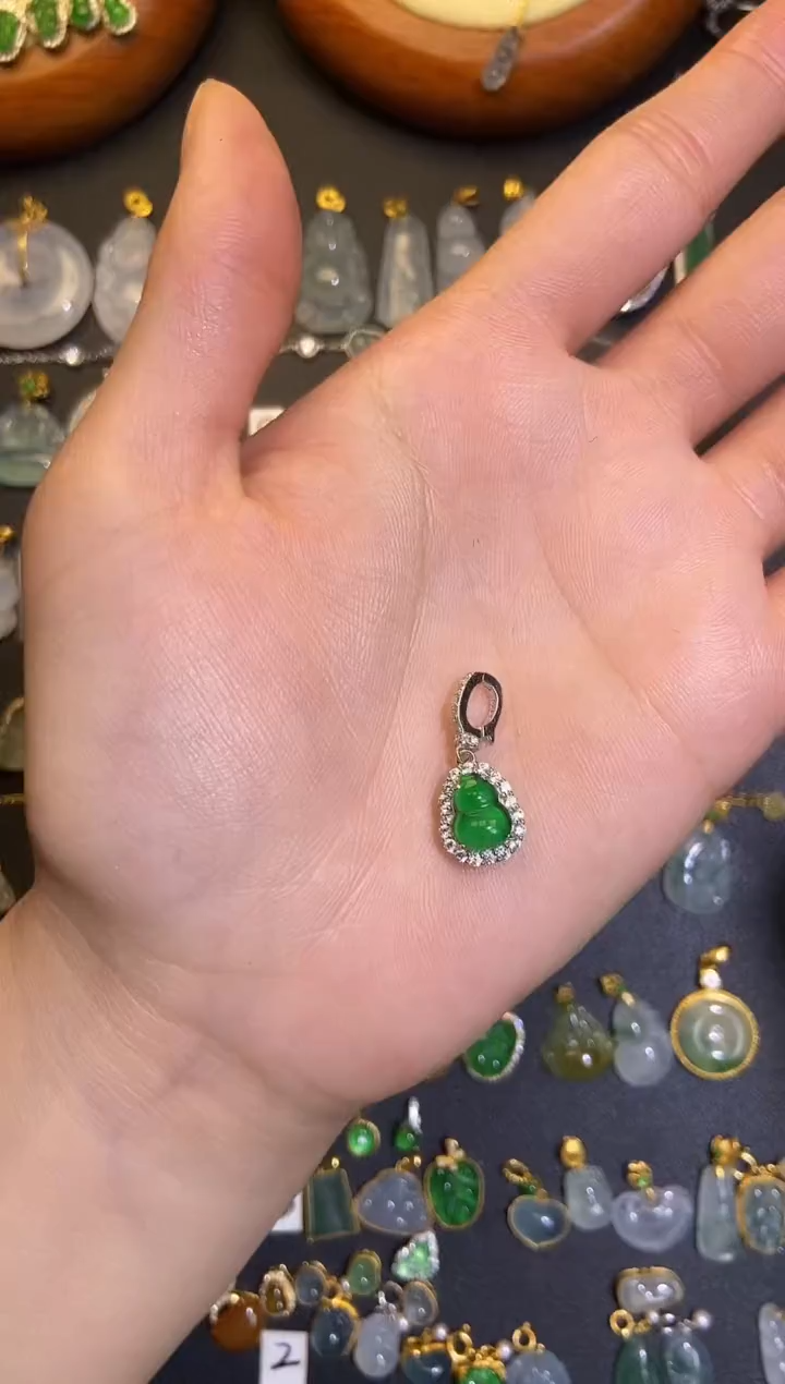 翡翠银S925镶嵌吊坠(不含链)1
