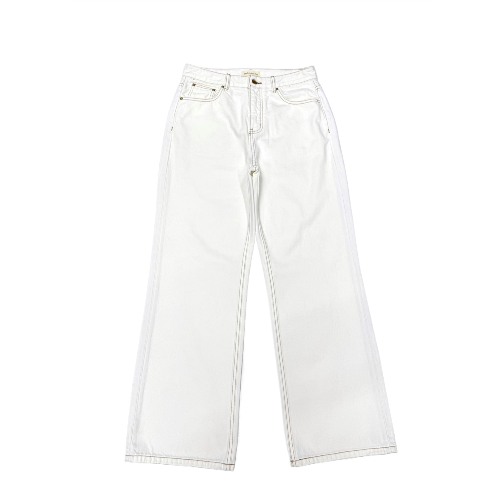 TBR 水洗康龙骨色肌理白牛宽松直筒牛仔裤白色裤子