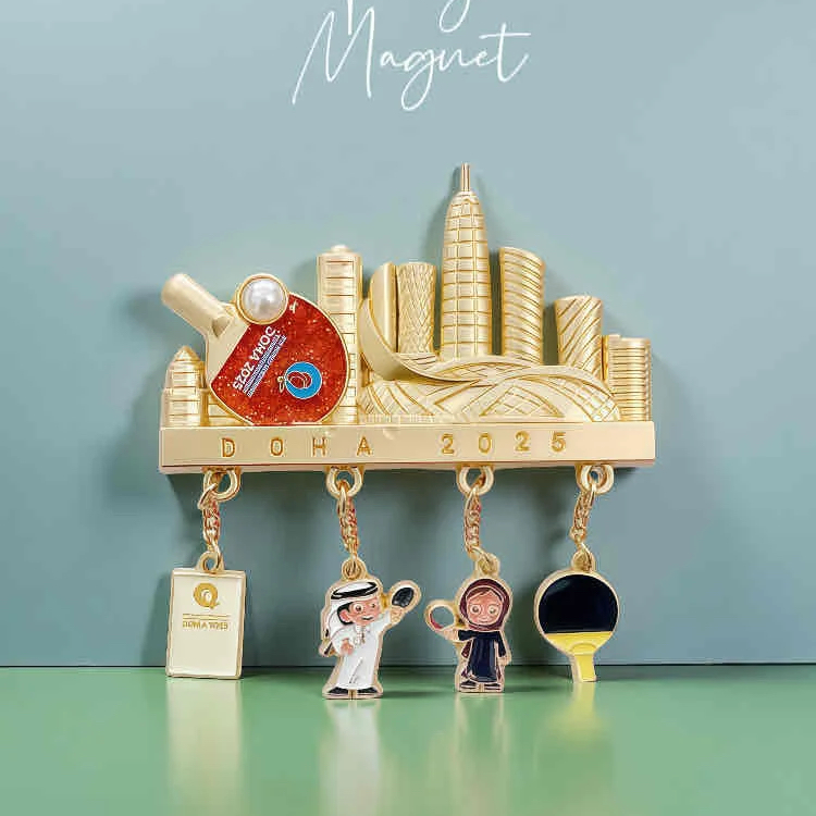 【官方正品】2025多哈世锦赛城市流苏徽章pin周边文创