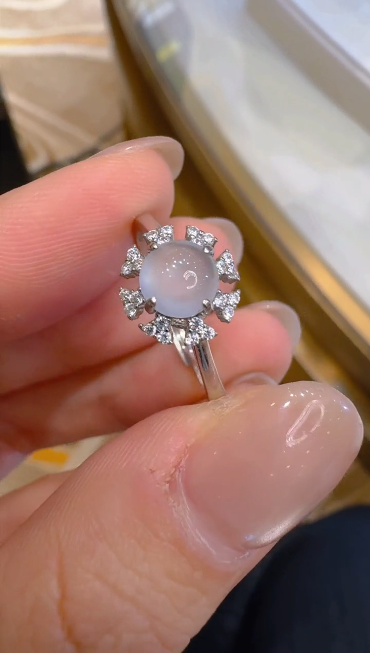 银S925镶嵌戒指翡翠多样性团购发一件