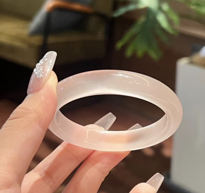 猫眼石气质粉冰百搭冰透款少女手镯【新号】