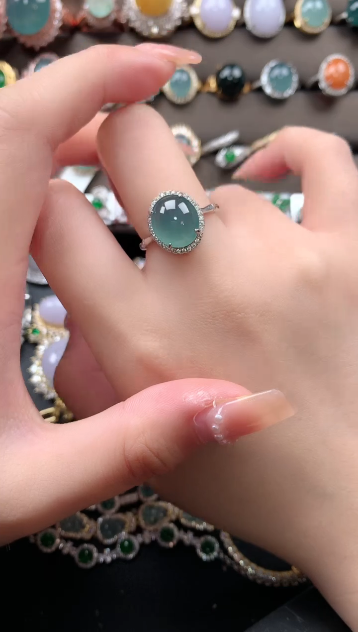 【闪购商品】翡翠戒指银S925镶嵌51242