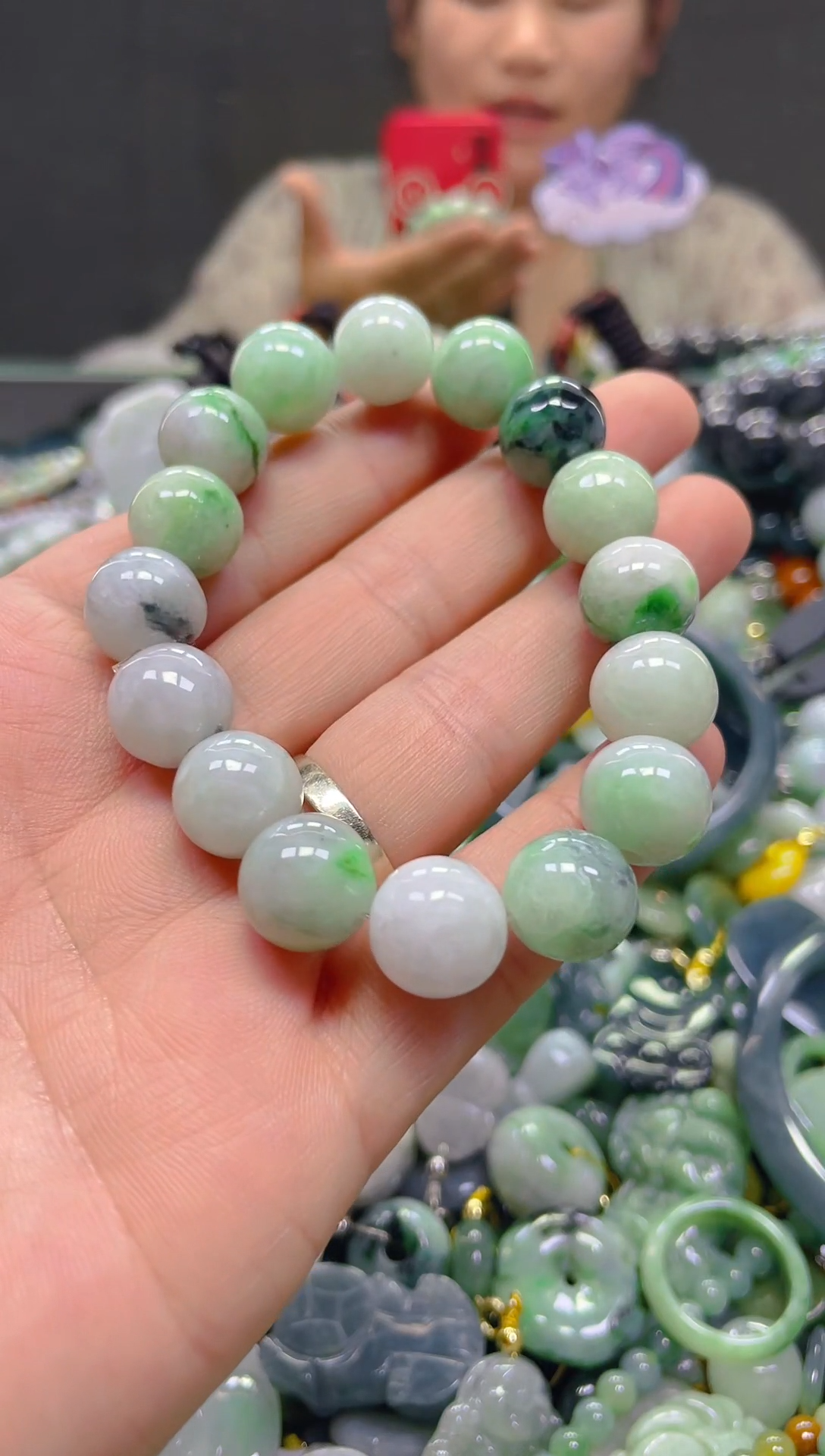 翡翠未镶嵌颈饰12MM/S/翡翠A货，一件也是批发价