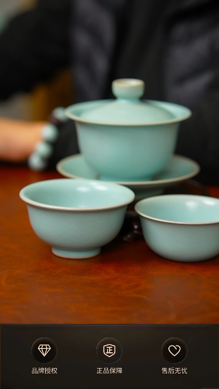 一级新品仿古九支钉大元宝盖碗 三件套 压手 鸡缸 简匠