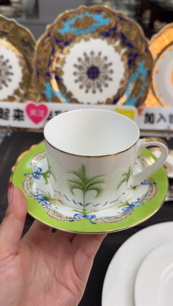 【闪购商品】瓷片240cc大容量一杯一碟  微瑕 福利价