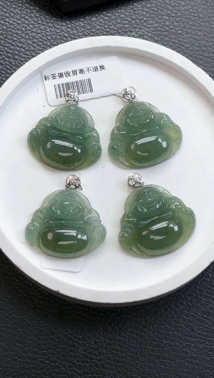 【闪购商品】翡翠颈饰18K金镶嵌佛公多样性发一